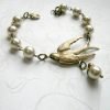 Bird and pearl bracelet, nature inspired