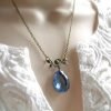 Blue crystal pendant necklace, vintage inspired - Image 2