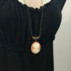 Lady cameo necklace, vintage inspired, large pendant - Image 3