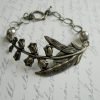 Lily of the valley bracelet, vintage inspired, nature jewelry, brass