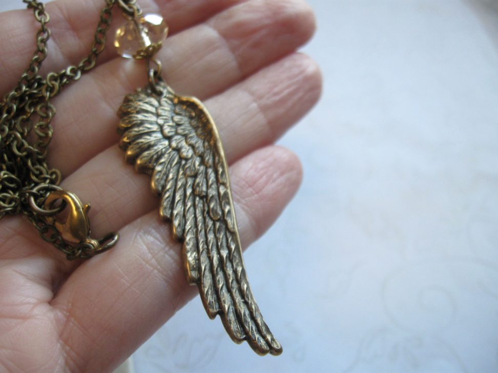 Wing pendant necklace, nature jewelry